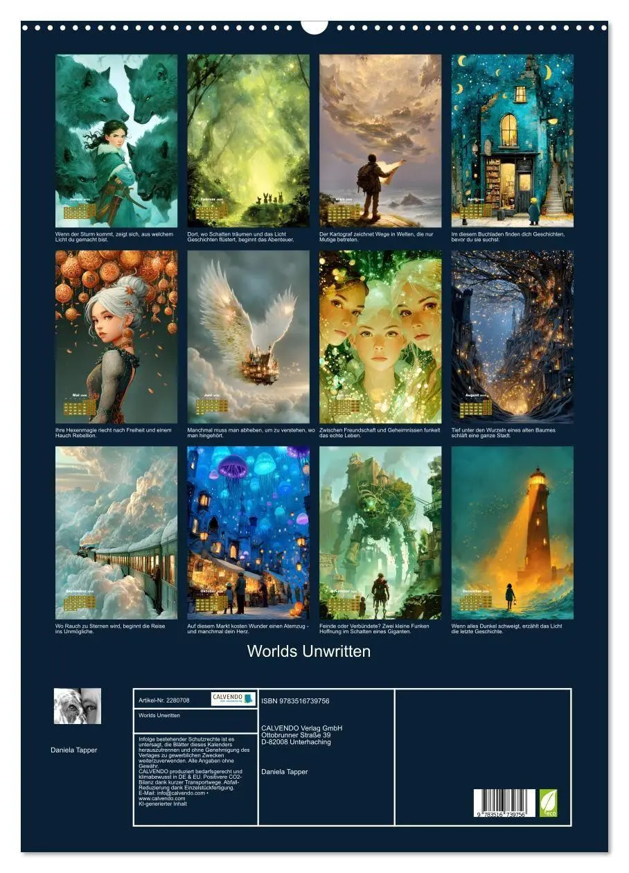 Bild: 9783516739756 | Worlds Unwritten (Wandkalender 2026 DIN A2 hoch), CALVENDO...