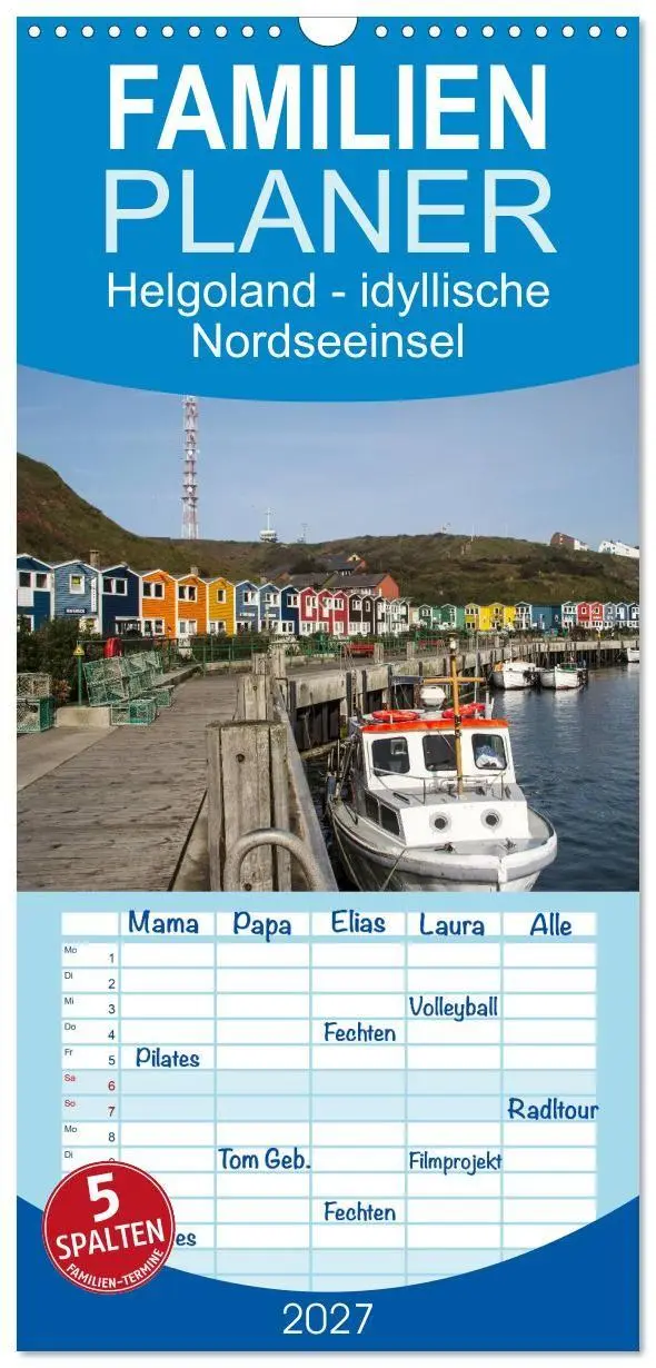 Cover: 9783594339756 | Familienplaner 2027 - Helgoland - idyllische Nordseeinsel mit 5...