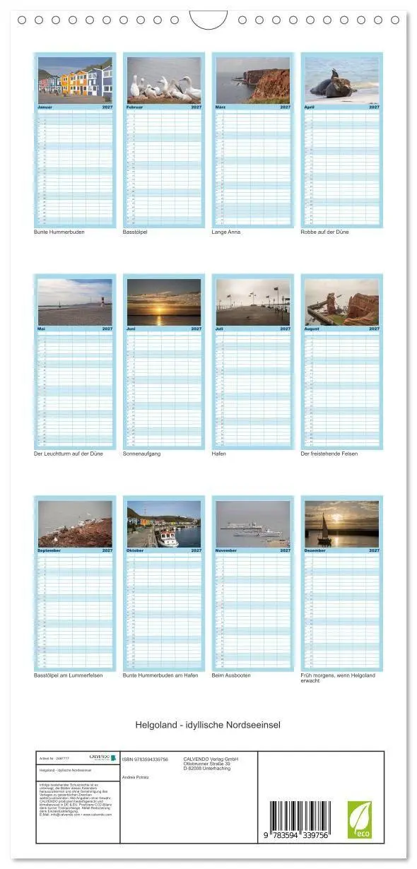 Bild: 9783594339756 | Familienplaner 2027 - Helgoland - idyllische Nordseeinsel mit 5...