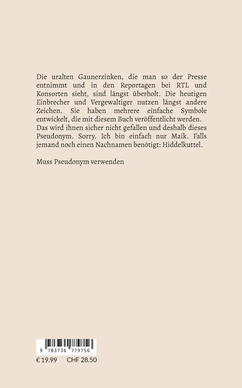 Rückseite: 9783734779756 | Das Handbuch der Gaunerzinken | Bahnsteigdieb Joachim | Taschenbuch