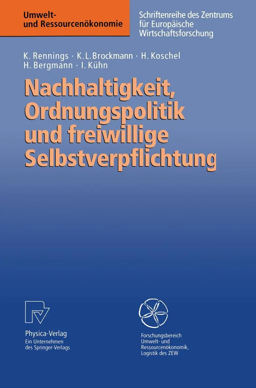 Cover: 9783790809756 | Nachhaltigkeit, Ordnungspolitik und freiwillige Selbstverpflichtung