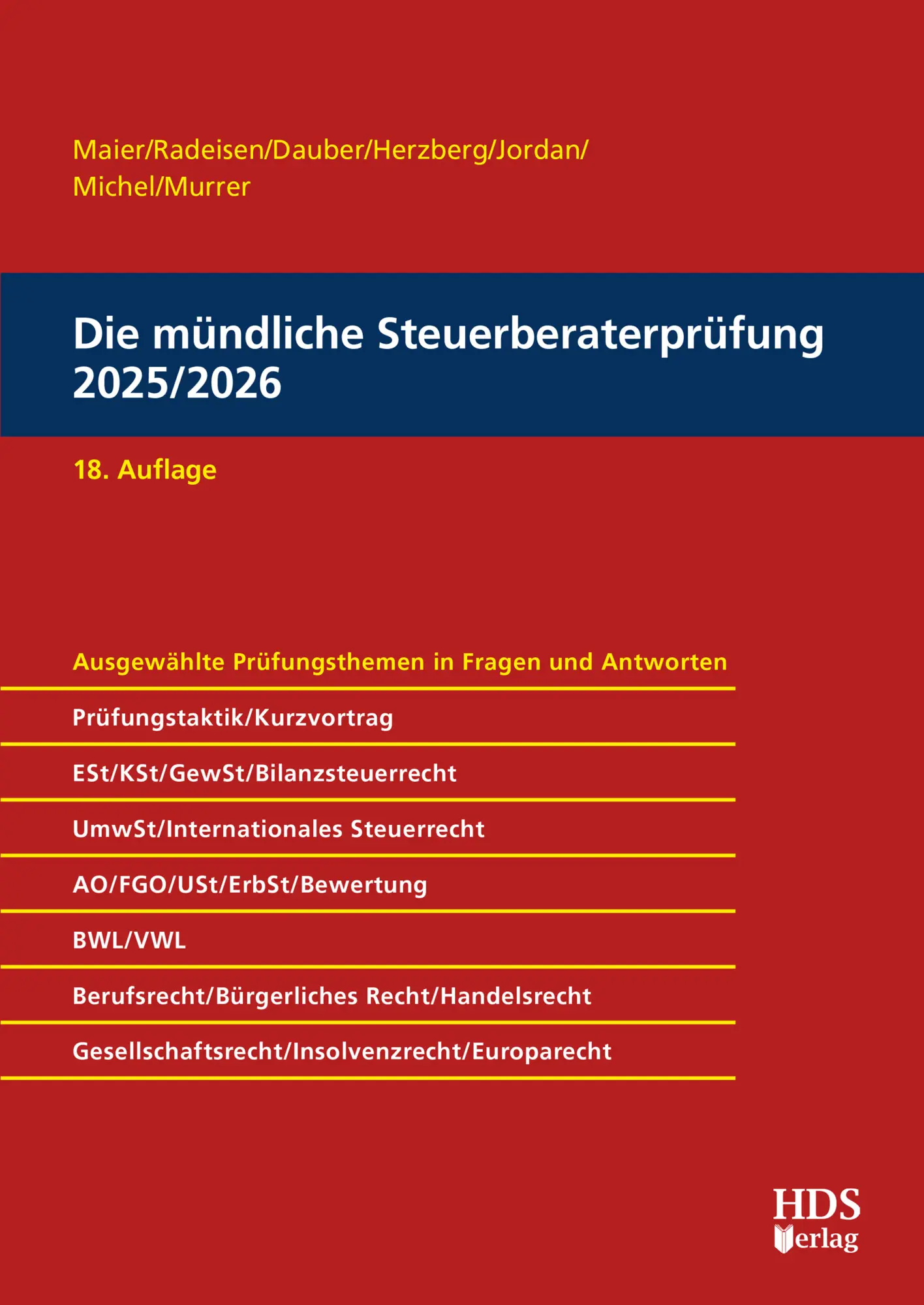 Cover: 9783955549756 | Die mündliche Steuerberaterprüfung 2025/2026 | Radeisen | Taschenbuch