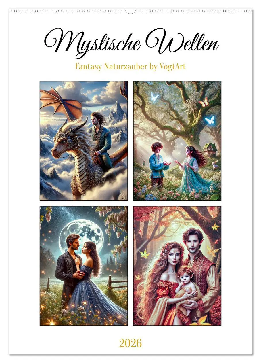 Cover: 9783457259856 | Mystische Welten, Fantasy Naturzauber (Wandkalender 2026 DIN A2...