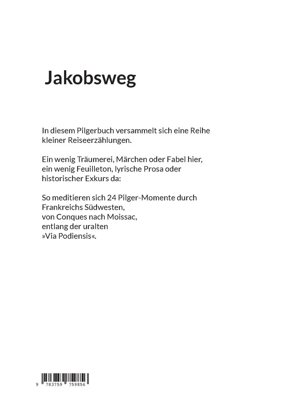 Rückseite: 9783759759856 | Via Podiensis | Pilgern zwischen Conques und Moissac | Rainer Schulz