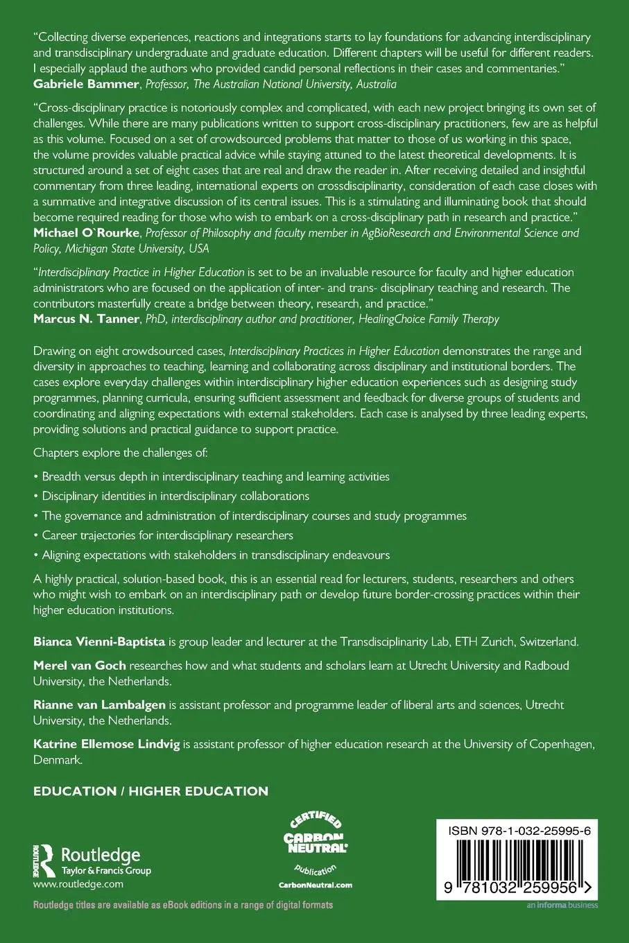 Rückseite: 9781032259956 | Interdisciplinary Practices in Higher Education | Taschenbuch | 2024