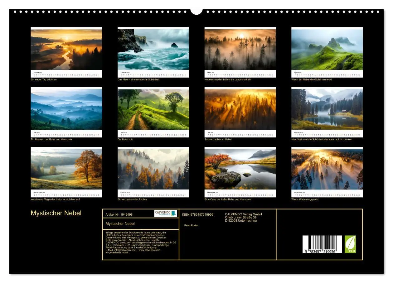 Bild: 9783457319956 | Mystischer Nebel (hochwertiger Premium Wandkalender 2026 DIN A2...