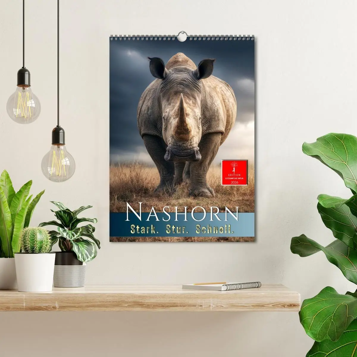 Bild: 9783516719956 | Nashorn - Stark. Stur. Schnell. (Wandkalender 2026 DIN A3 hoch),...