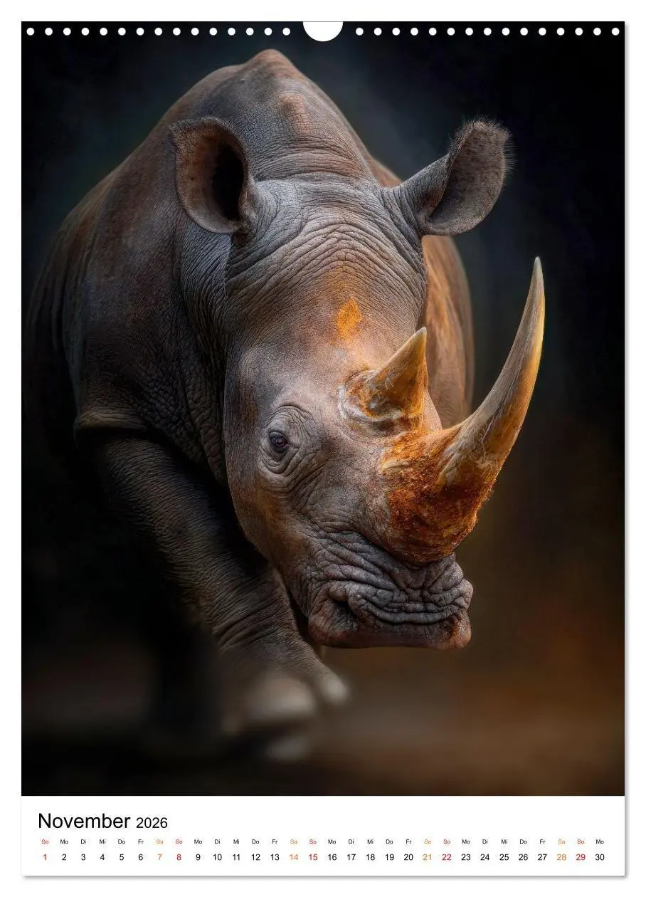 Bild: 9783516719956 | Nashorn - Stark. Stur. Schnell. (Wandkalender 2026 DIN A3 hoch),...