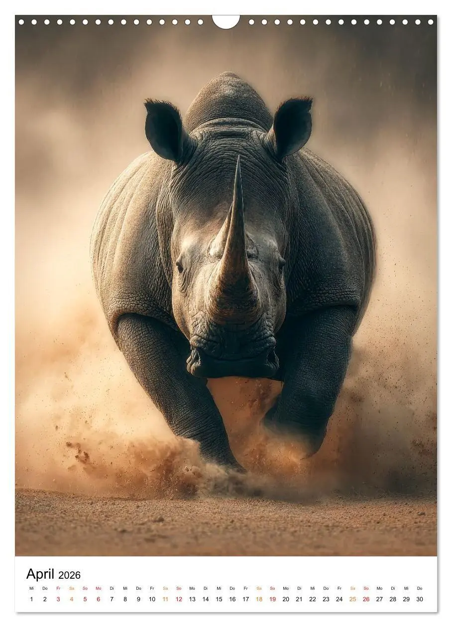 Bild: 9783516719956 | Nashorn - Stark. Stur. Schnell. (Wandkalender 2026 DIN A3 hoch),...