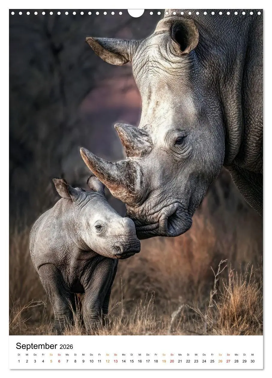 Bild: 9783516719956 | Nashorn - Stark. Stur. Schnell. (Wandkalender 2026 DIN A3 hoch),...