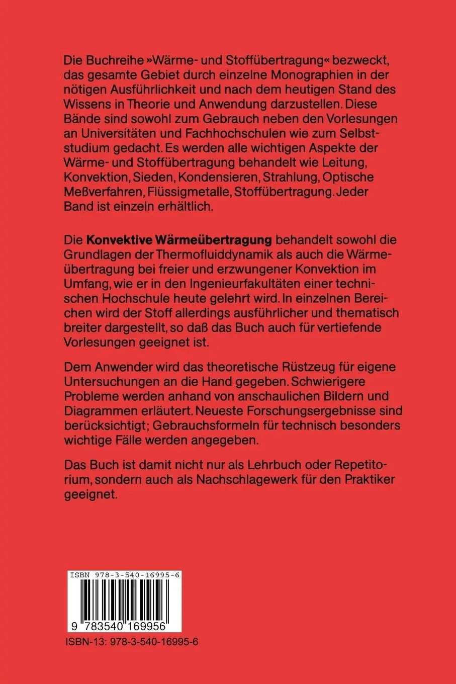 Rückseite: 9783540169956 | Konvektive Wärmeübertragung | Günter Peter Merker | Taschenbuch | xx