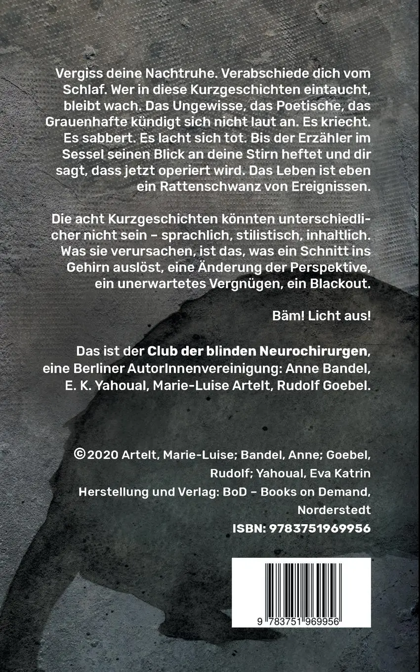 Rückseite: 9783751969956 | Licht Aus! | acht Geschichten - skurril bis düster | Yahoual (u. a.)