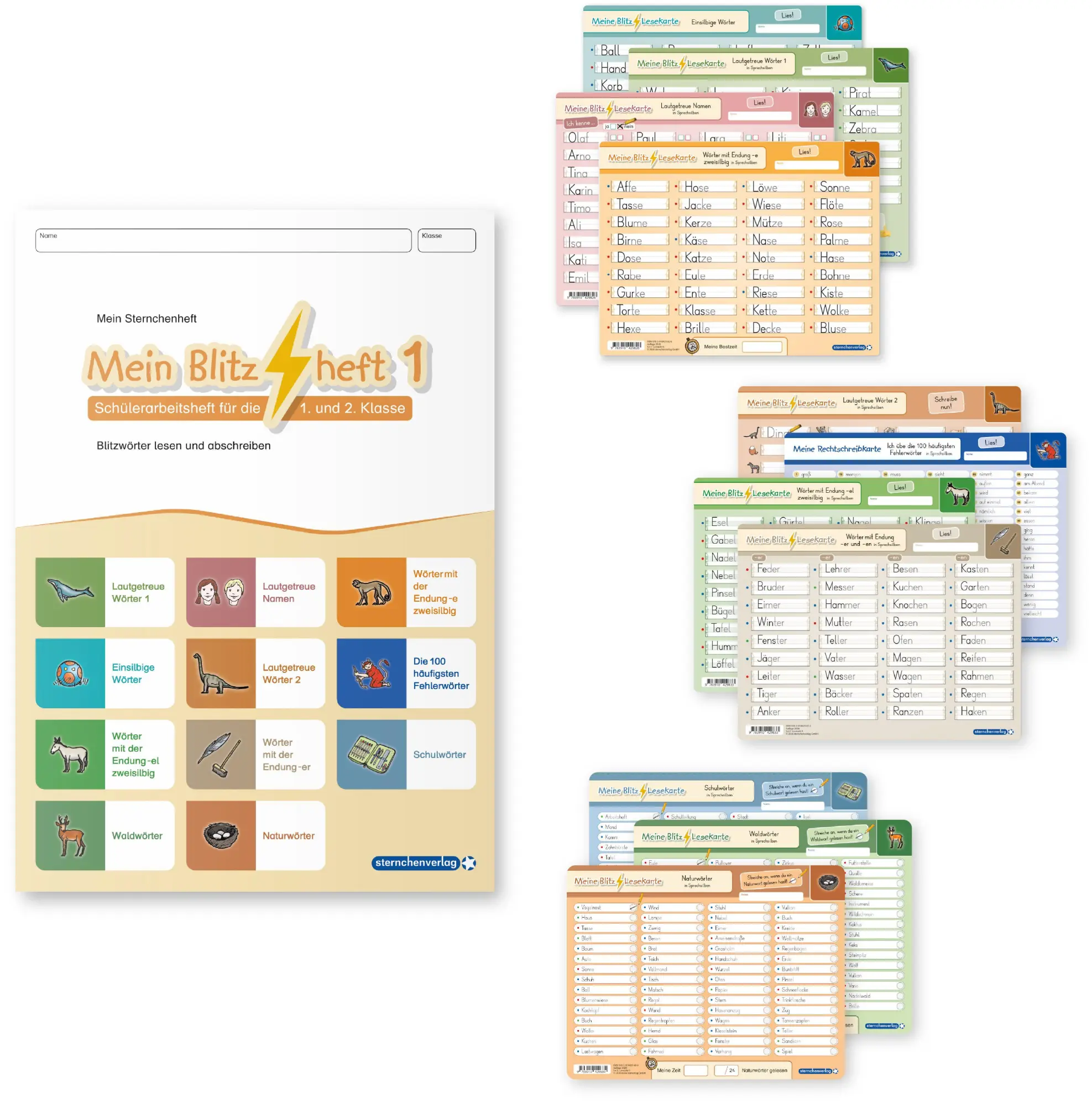 Cover: 9783910429956 | Mein Blitzheft 1 und Meine Blitzlesekarten Set 1-3 mit Stift "Alles...
