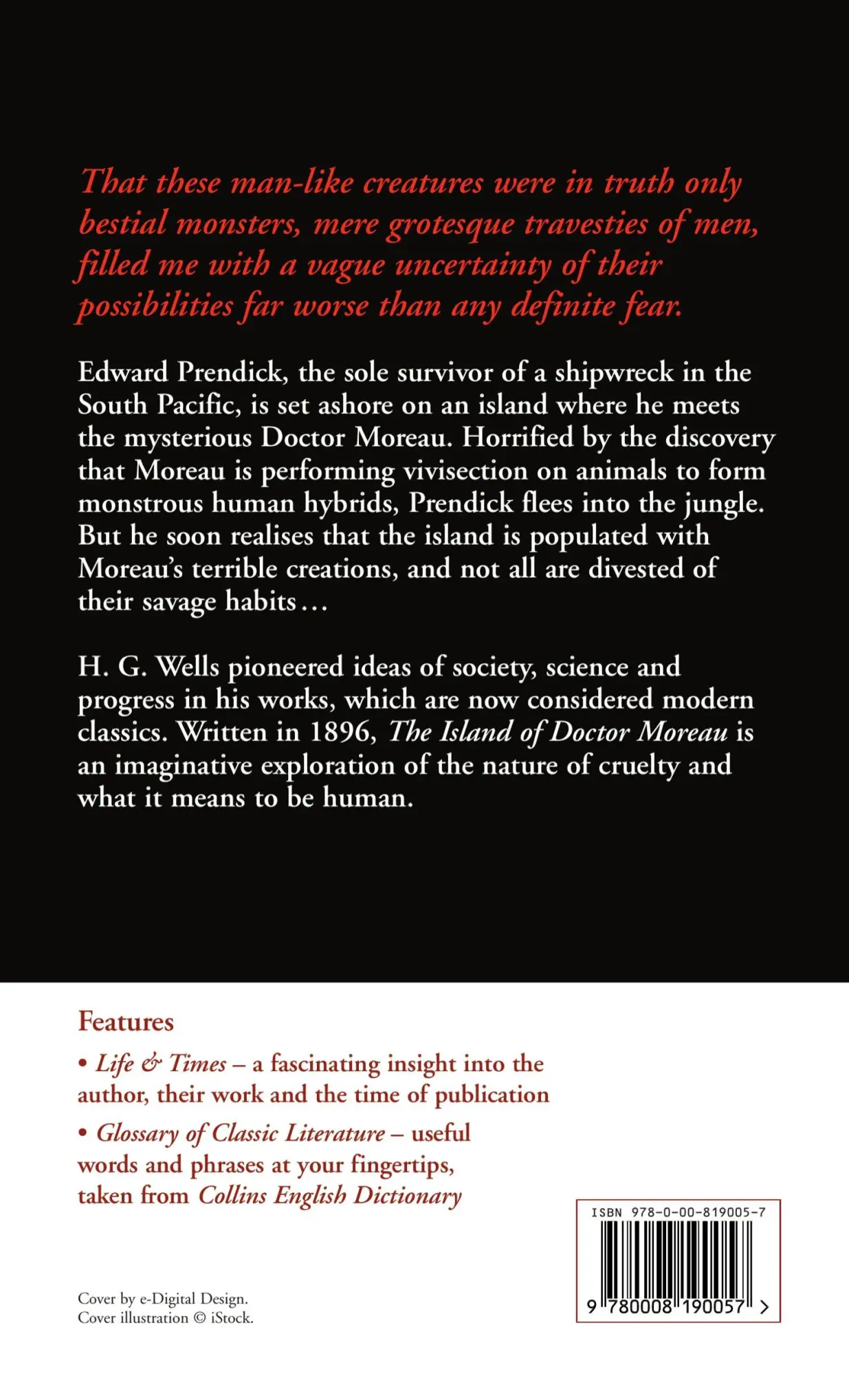 Rückseite: 9780008190057 | The Island of Doctor Moreau | H. G. Wells | Taschenbuch | 174 S.
