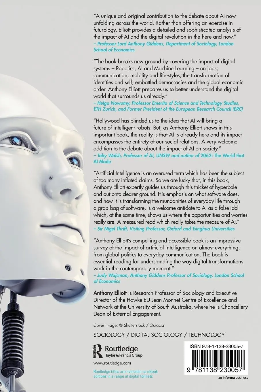 Rückseite: 9781138230057 | The Culture of AI | Everyday Life and the Digital Revolution | Elliott