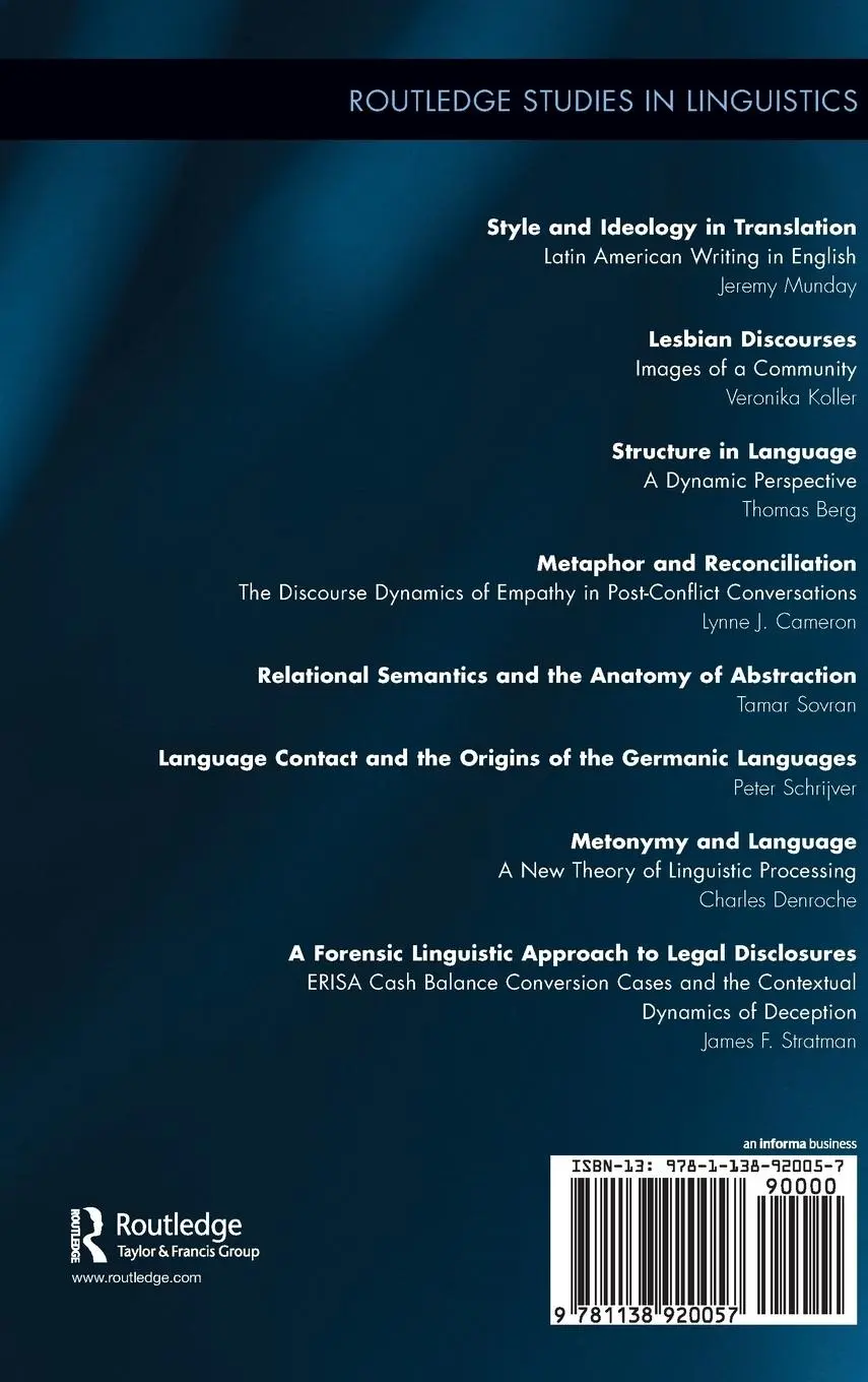 Rückseite: 9781138920057 | A Forensic Linguistic Approach to Legal Disclosures | James Stratman