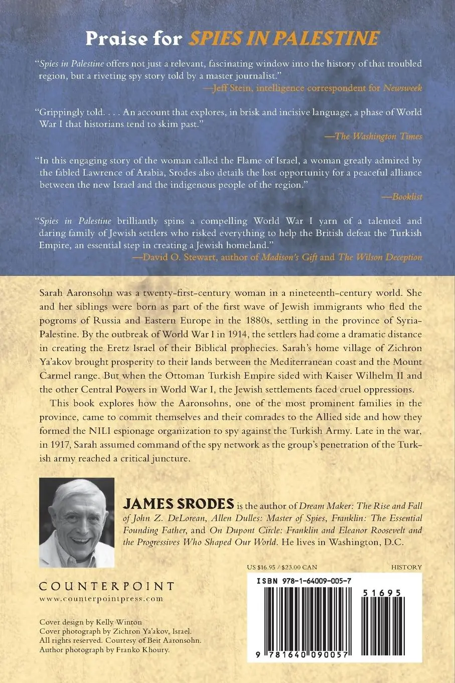 Rückseite: 9781640090057 | Spies in Palestine | James Srodes | Taschenbuch | Englisch | 2017