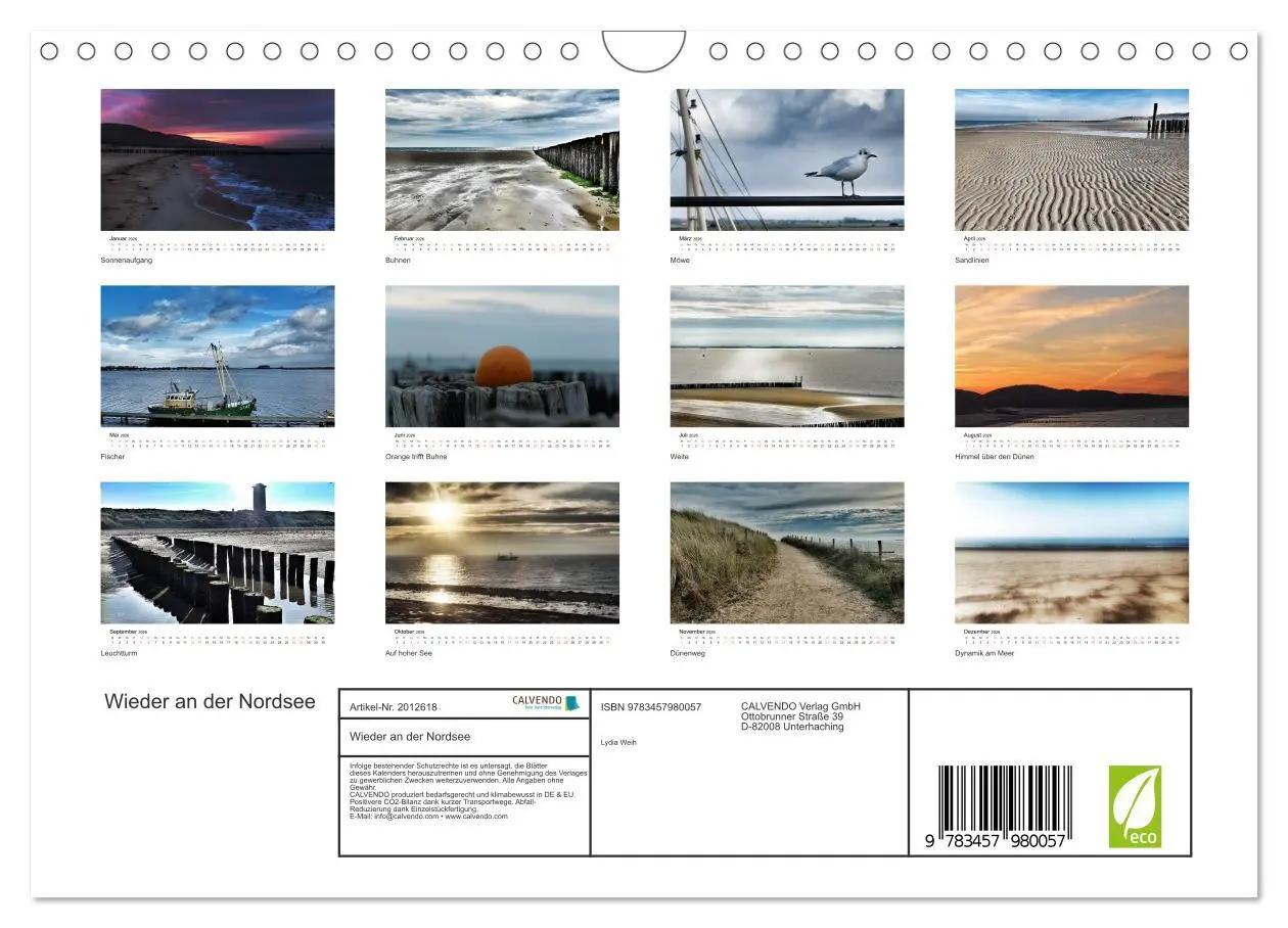Bild: 9783457980057 | Wieder an der Nordsee (Wandkalender 2026 DIN A4 quer), CALVENDO...