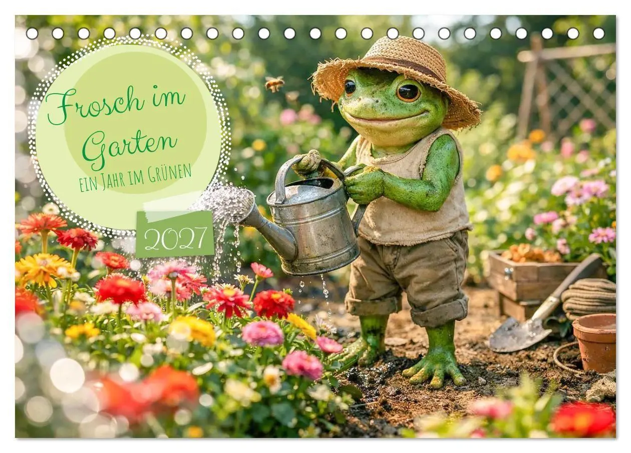 Cover: 9783516760057 | Frosch im Garten (Tischkalender 2027 DIN A5 quer), CALVENDO...
