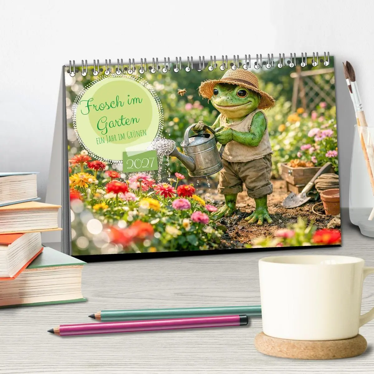Bild: 9783516760057 | Frosch im Garten (Tischkalender 2027 DIN A5 quer), CALVENDO...
