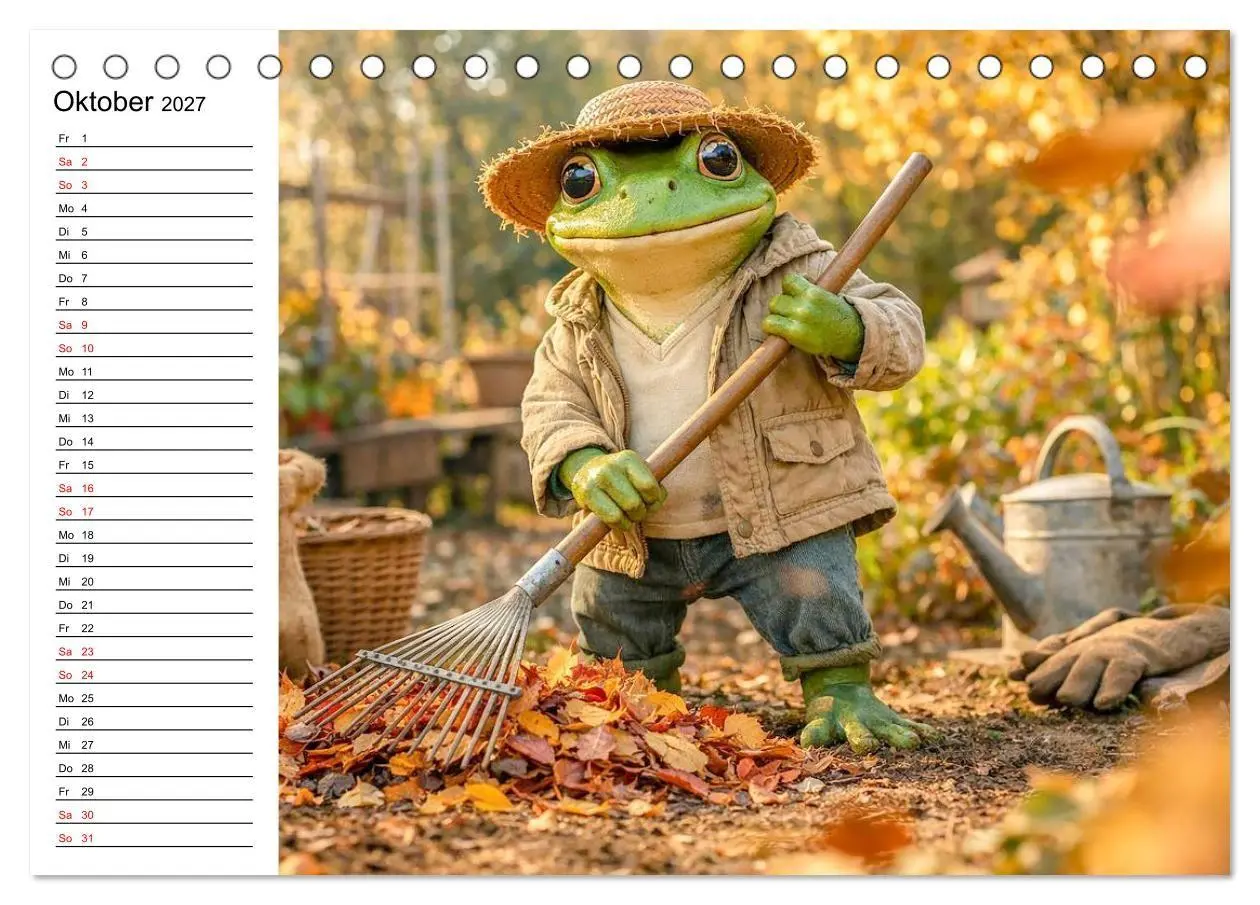 Bild: 9783516760057 | Frosch im Garten (Tischkalender 2027 DIN A5 quer), CALVENDO...