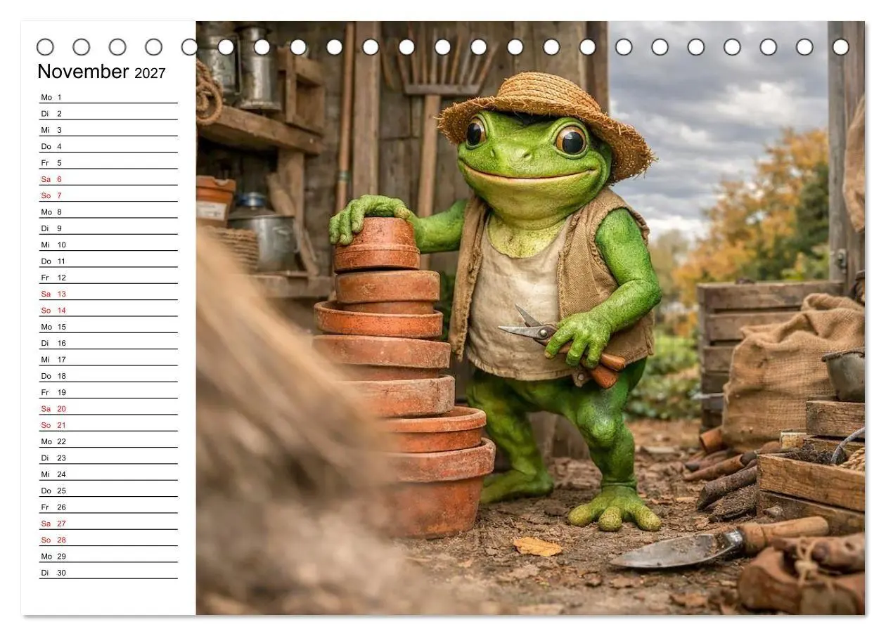 Bild: 9783516760057 | Frosch im Garten (Tischkalender 2027 DIN A5 quer), CALVENDO...