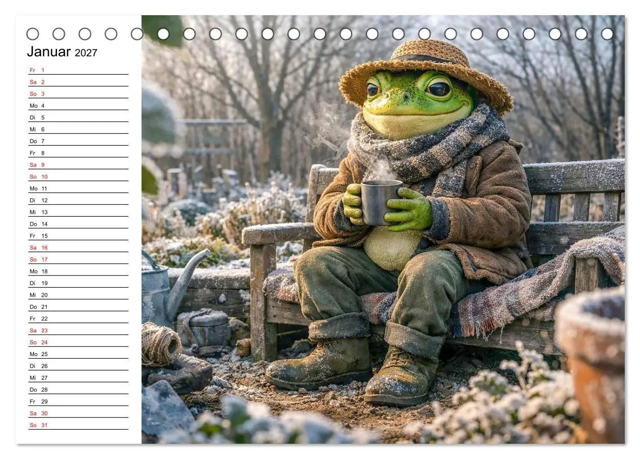 Bild: 9783516760057 | Frosch im Garten (Tischkalender 2027 DIN A5 quer), CALVENDO...
