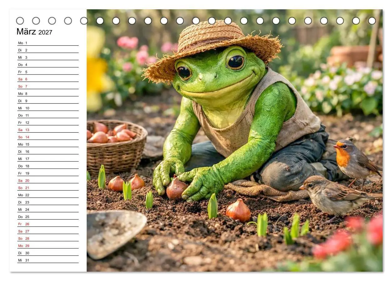 Bild: 9783516760057 | Frosch im Garten (Tischkalender 2027 DIN A5 quer), CALVENDO...