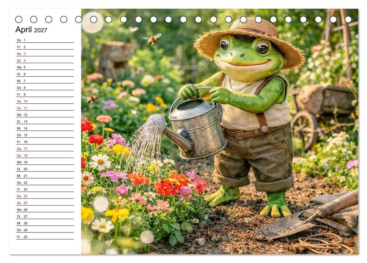 Bild: 9783516760057 | Frosch im Garten (Tischkalender 2027 DIN A5 quer), CALVENDO...