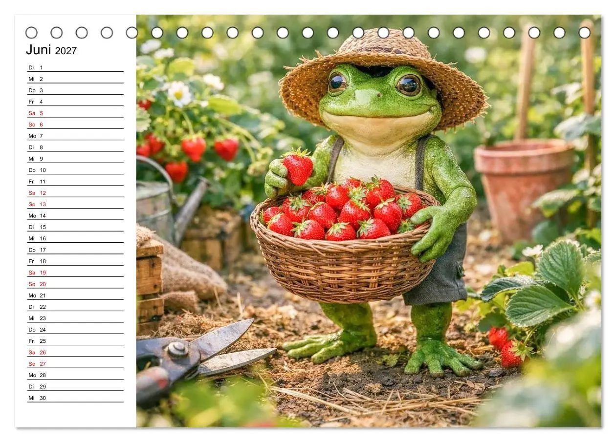 Bild: 9783516760057 | Frosch im Garten (Tischkalender 2027 DIN A5 quer), CALVENDO...