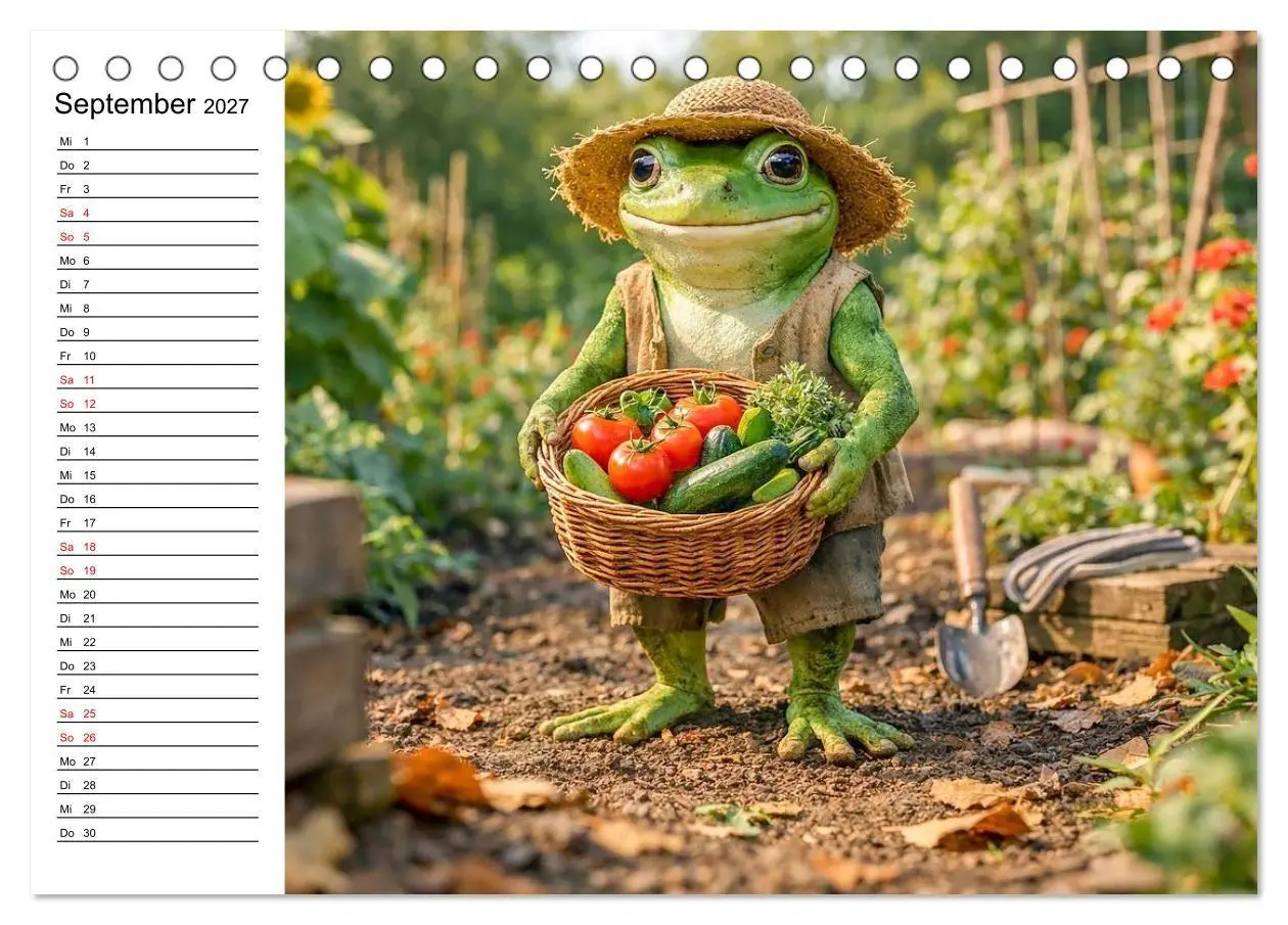 Bild: 9783516760057 | Frosch im Garten (Tischkalender 2027 DIN A5 quer), CALVENDO...
