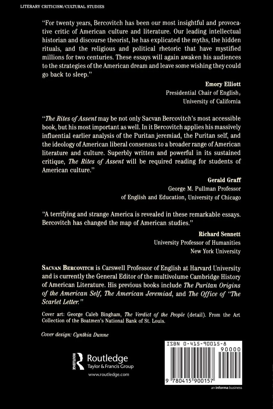 Rückseite: 9780415900157 | The Rites of Assent | Sacvan Bercovitch | Taschenbuch | Englisch