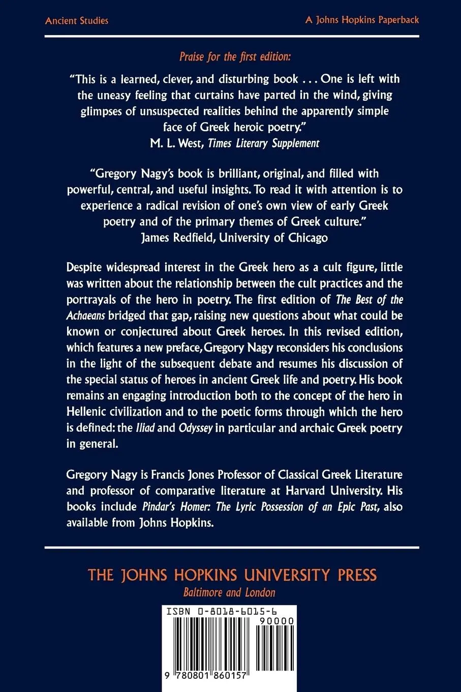 Rückseite: 9780801860157 | The Best of the Achaeans | Gregory Nagy | Taschenbuch | Englisch