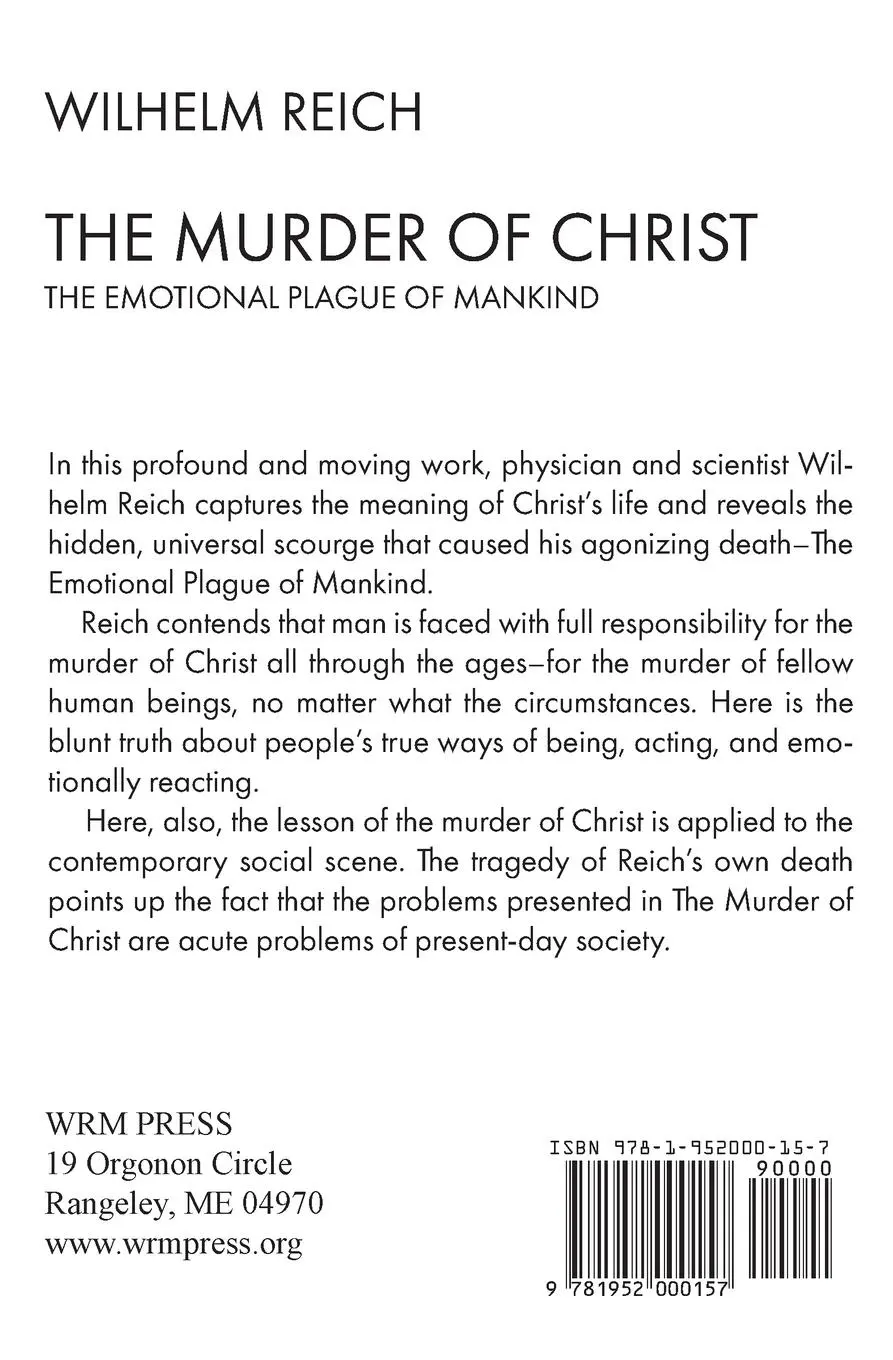 Rückseite: 9781952000157 | The Murder of Christ | Wilhelm Reich | Taschenbuch | Englisch | 2023