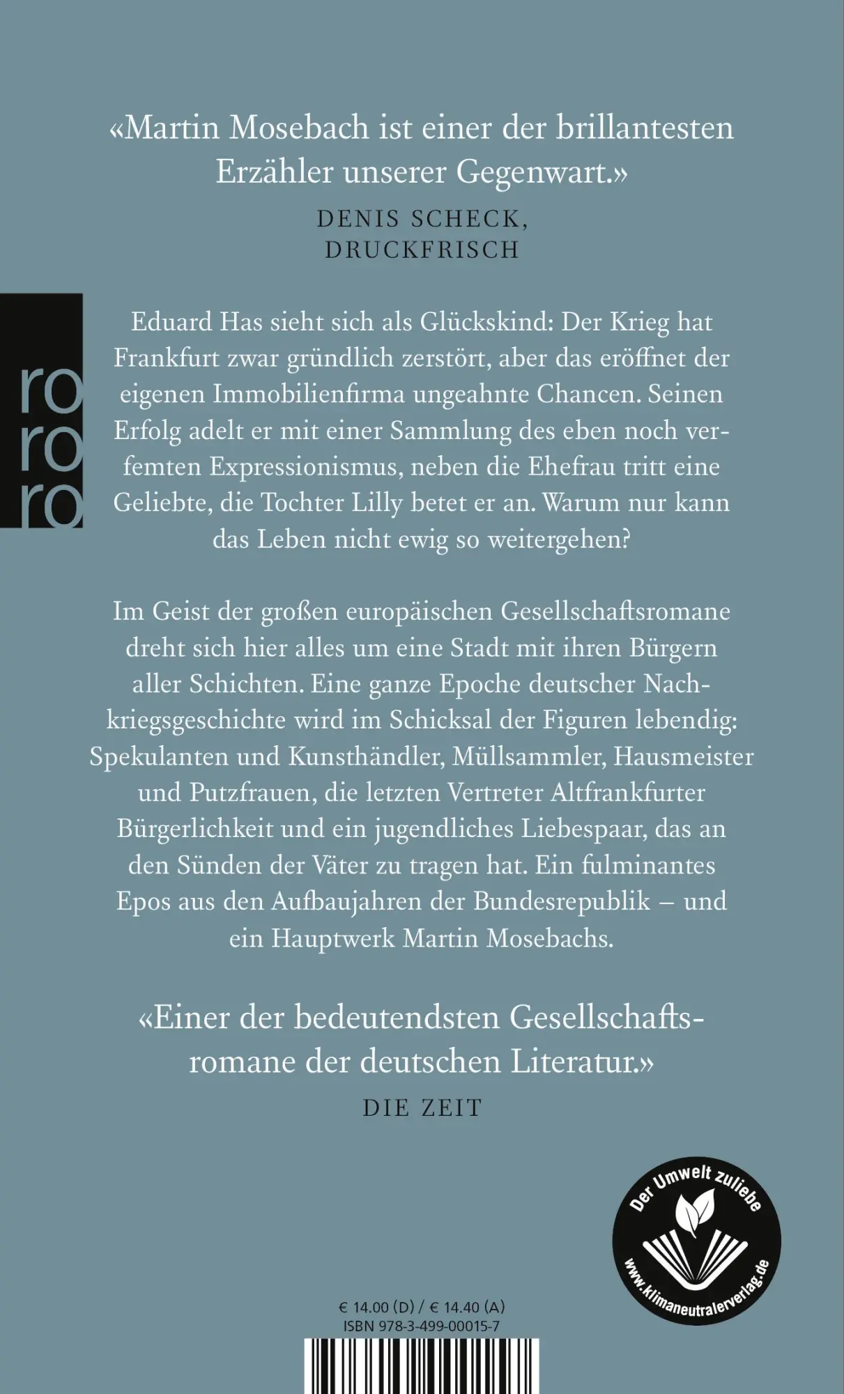 Rückseite: 9783499000157 | Westend | Martin Mosebach | Taschenbuch | 896 S. | Deutsch | 2021