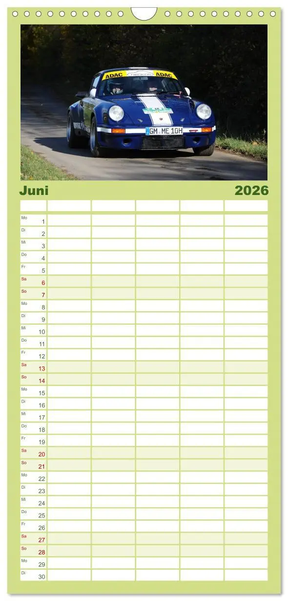 Bild: 9783516510157 | Familienplaner 2026 - Bergrennen und Rallye im Porsche mit 5...