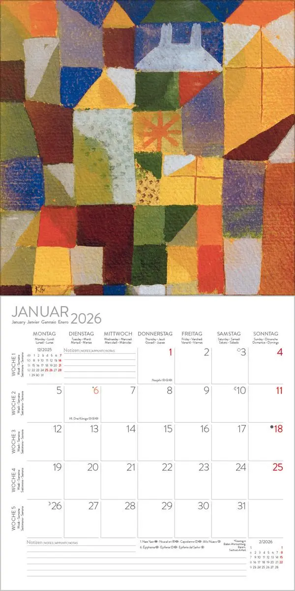 Bild: 9783731890157 | ART 2026 | Verlag Korsch | Kalender | 13 S. | Deutsch | 2026