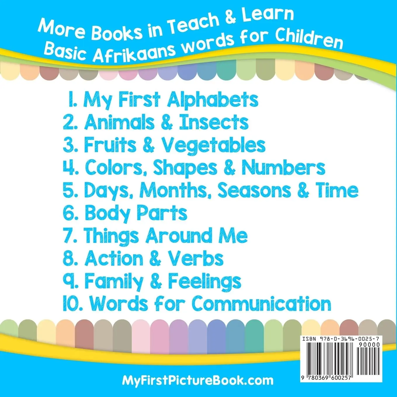 Rückseite: 9780369600257 | My First Afrikaans Alphabets Picture Book with English Translations