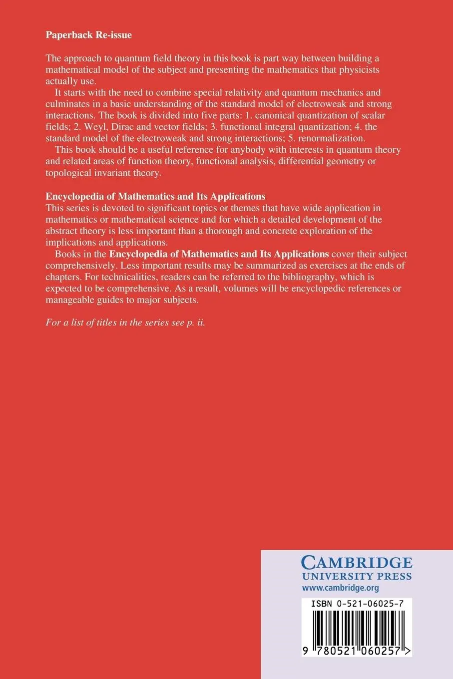 Rückseite: 9780521060257 | Quantum Field Theory for Mathematicians | R. Ticciati (u. a.) | Buch