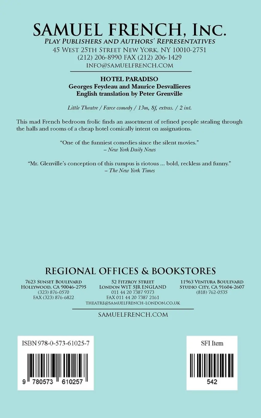 Rückseite: 9780573610257 | Hotel Paradiso | Georges Feydeau (u. a.) | Taschenbuch | Englisch