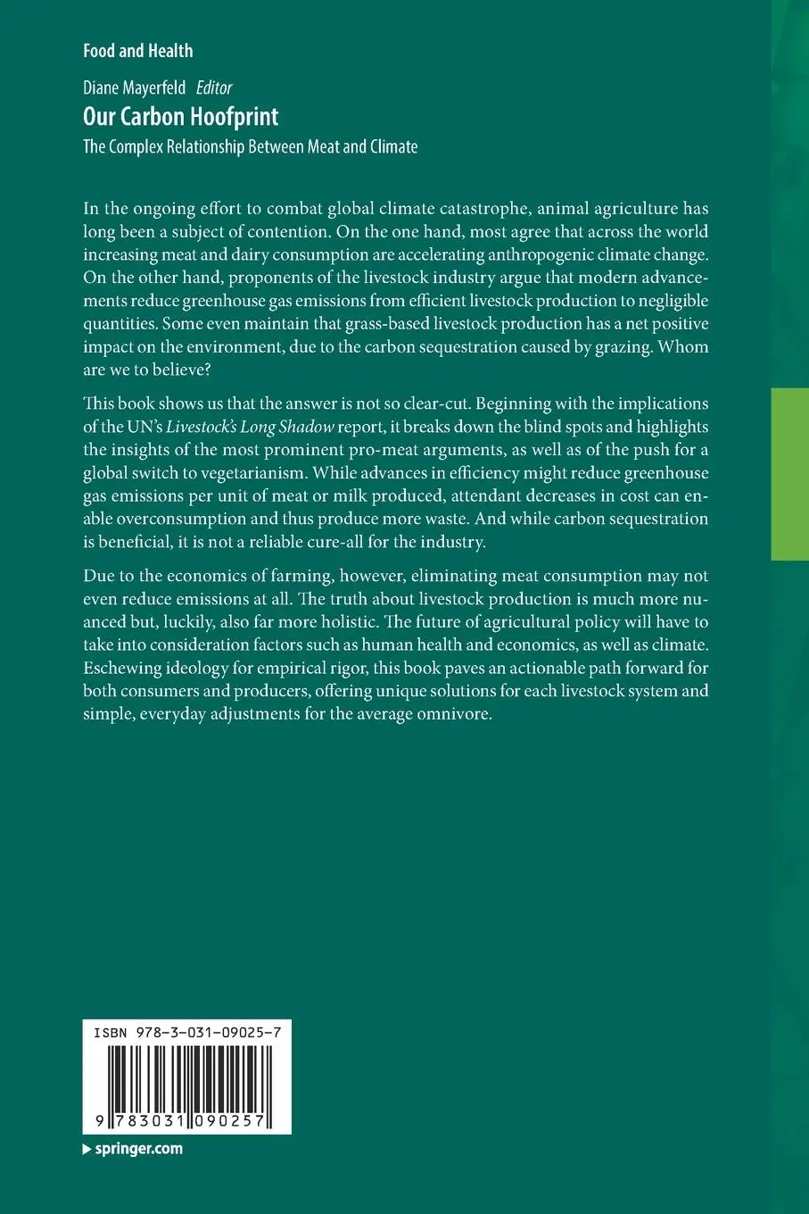 Rückseite: 9783031090257 | Our Carbon Hoofprint | Diane Mayerfeld | Taschenbuch | viii | Englisch