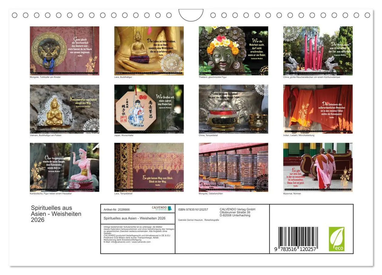 Bild: 9783516120257 | Spirituelles aus Asien - Weisheiten 2026 (Wandkalender 2026 DIN A4...
