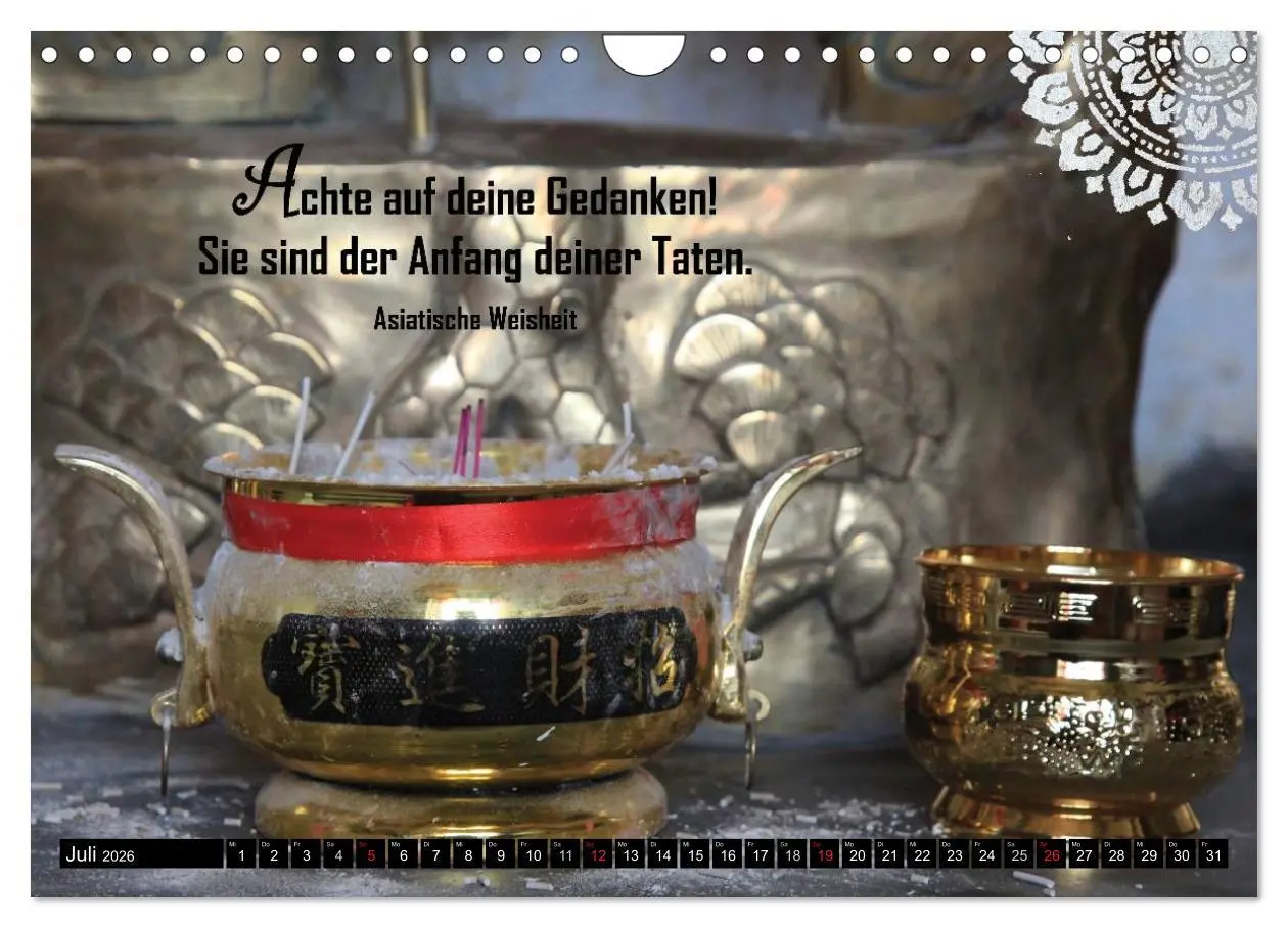 Bild: 9783516120257 | Spirituelles aus Asien - Weisheiten 2026 (Wandkalender 2026 DIN A4...