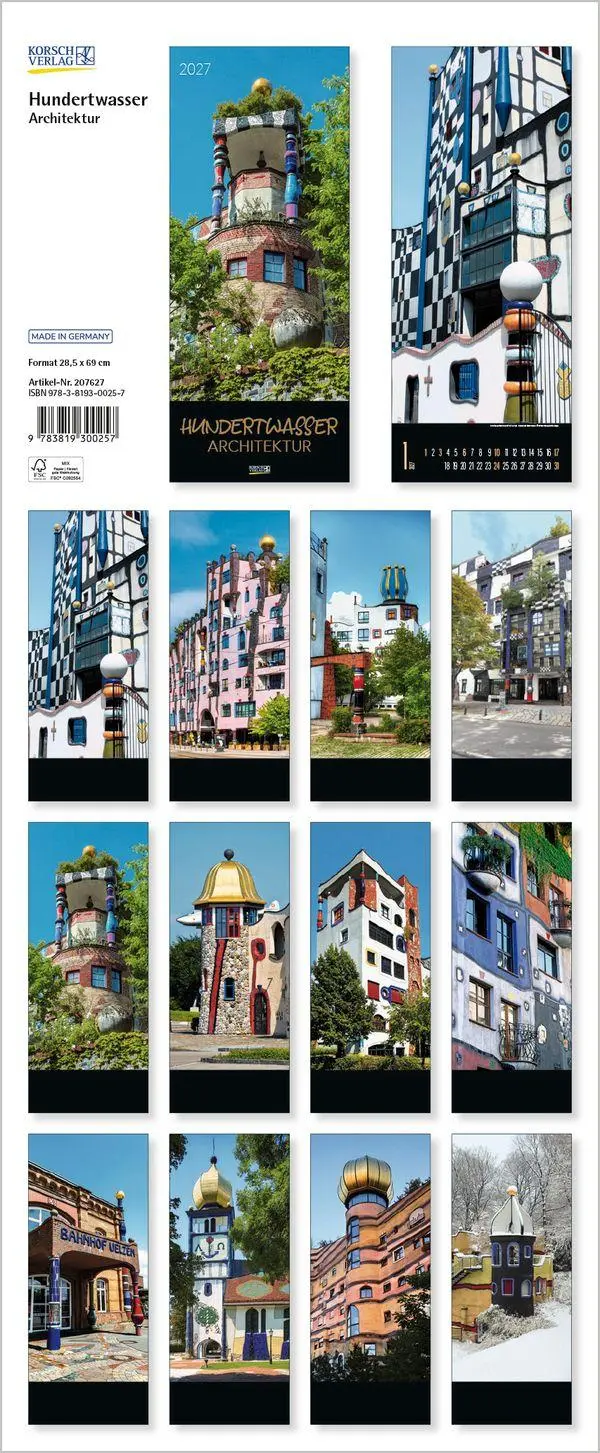 Bild: 9783819300257 | Hundertwasser Architektur 2027 | Verlag Korsch | Kalender | 14 S.