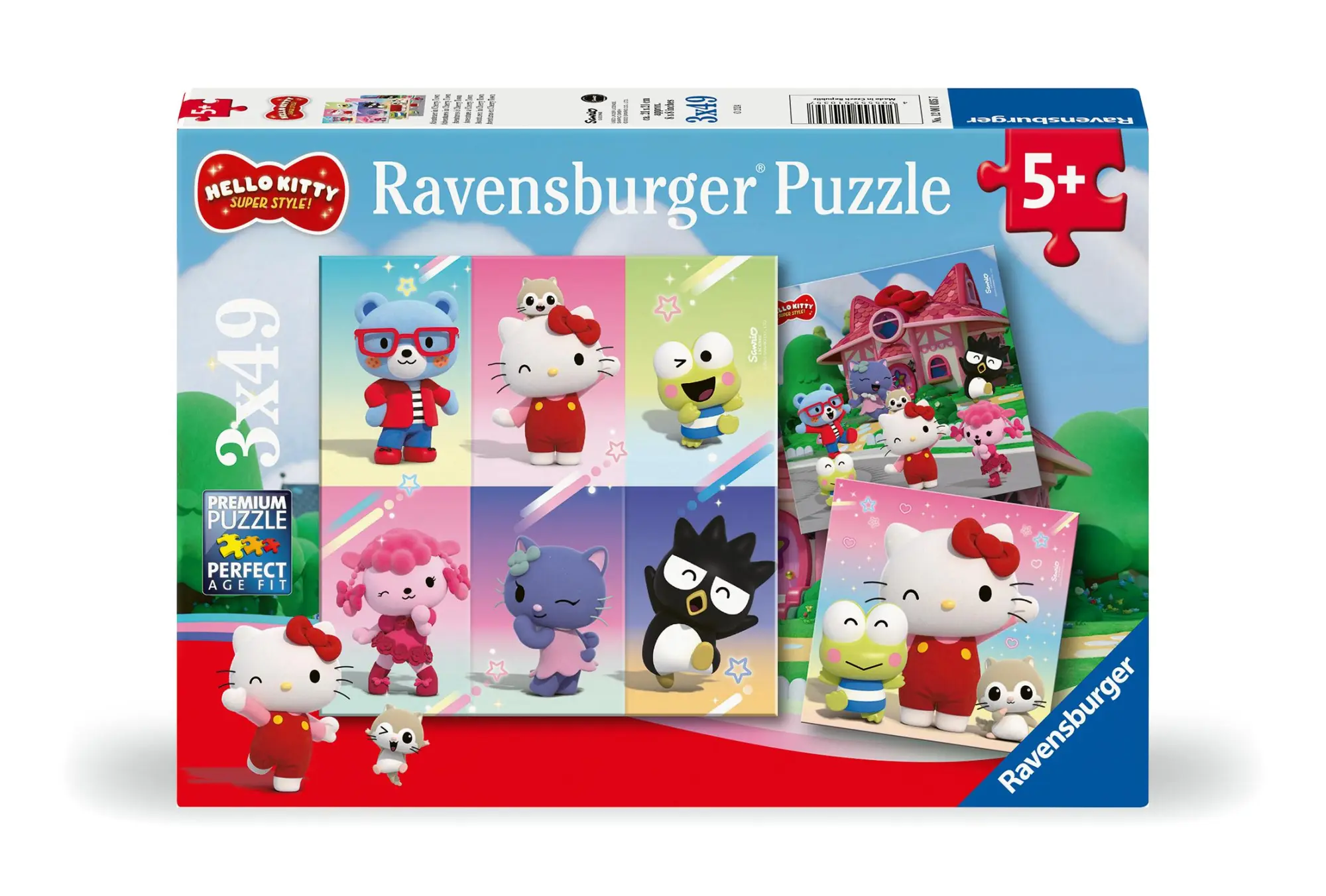 Cover: 4005555010357 | Kinderpuzzle 3x49 Teile - Hello Kitty - Abenteuer in Cherry Town