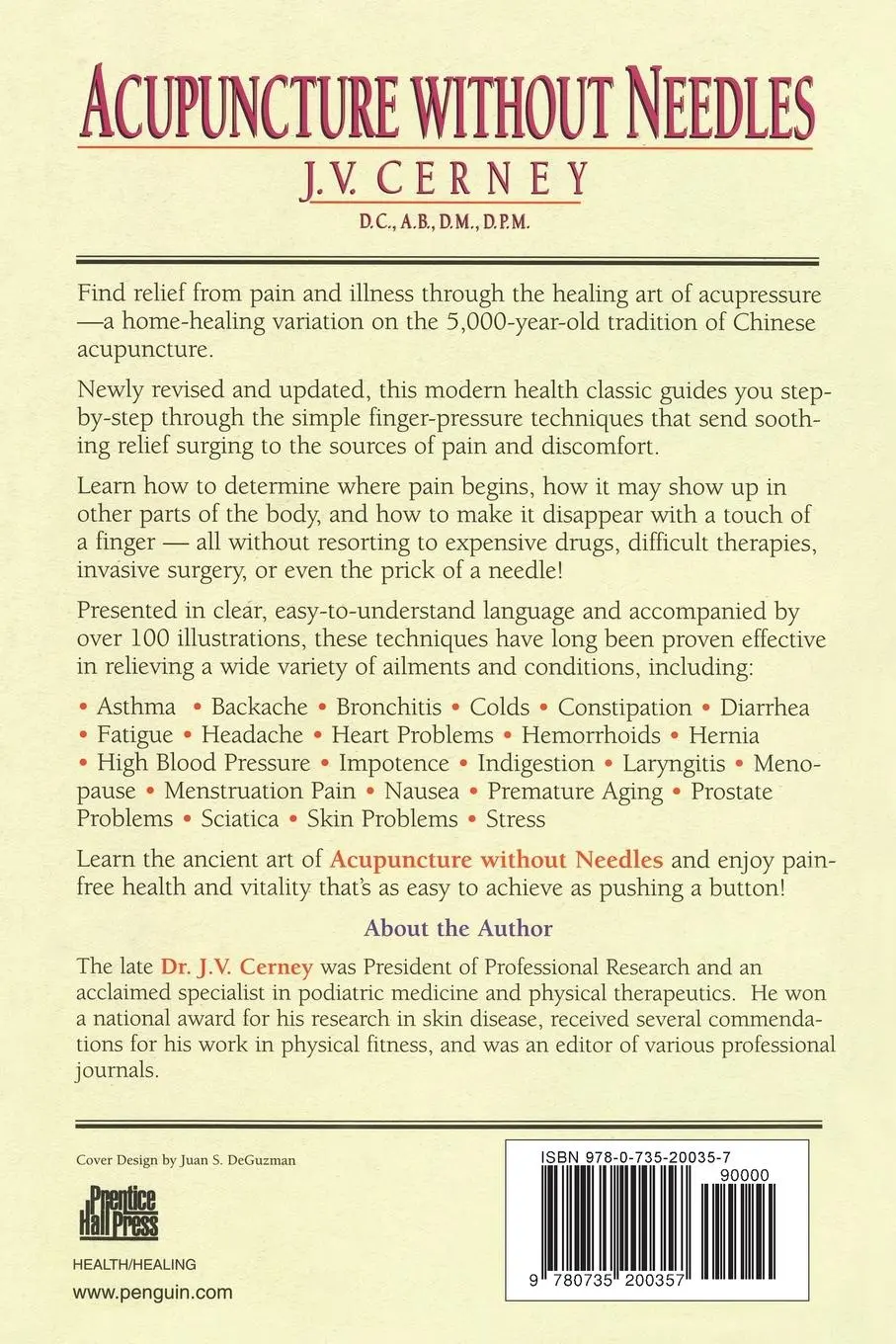 Rückseite: 9780735200357 | Acupuncture without Needles | J. V. Cerney | Taschenbuch | Englisch
