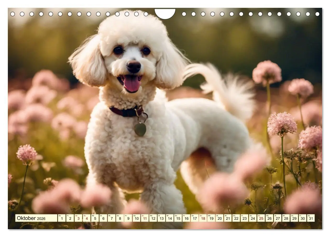 Bild: 9783457330357 | Pudel in allen Farben und Größen (Wandkalender 2026 DIN A4 quer),...