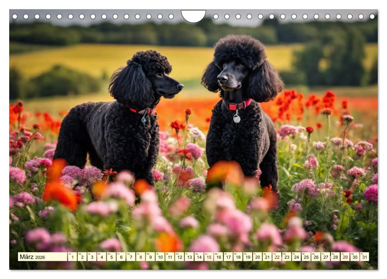 Bild: 9783457330357 | Pudel in allen Farben und Größen (Wandkalender 2026 DIN A4 quer),...