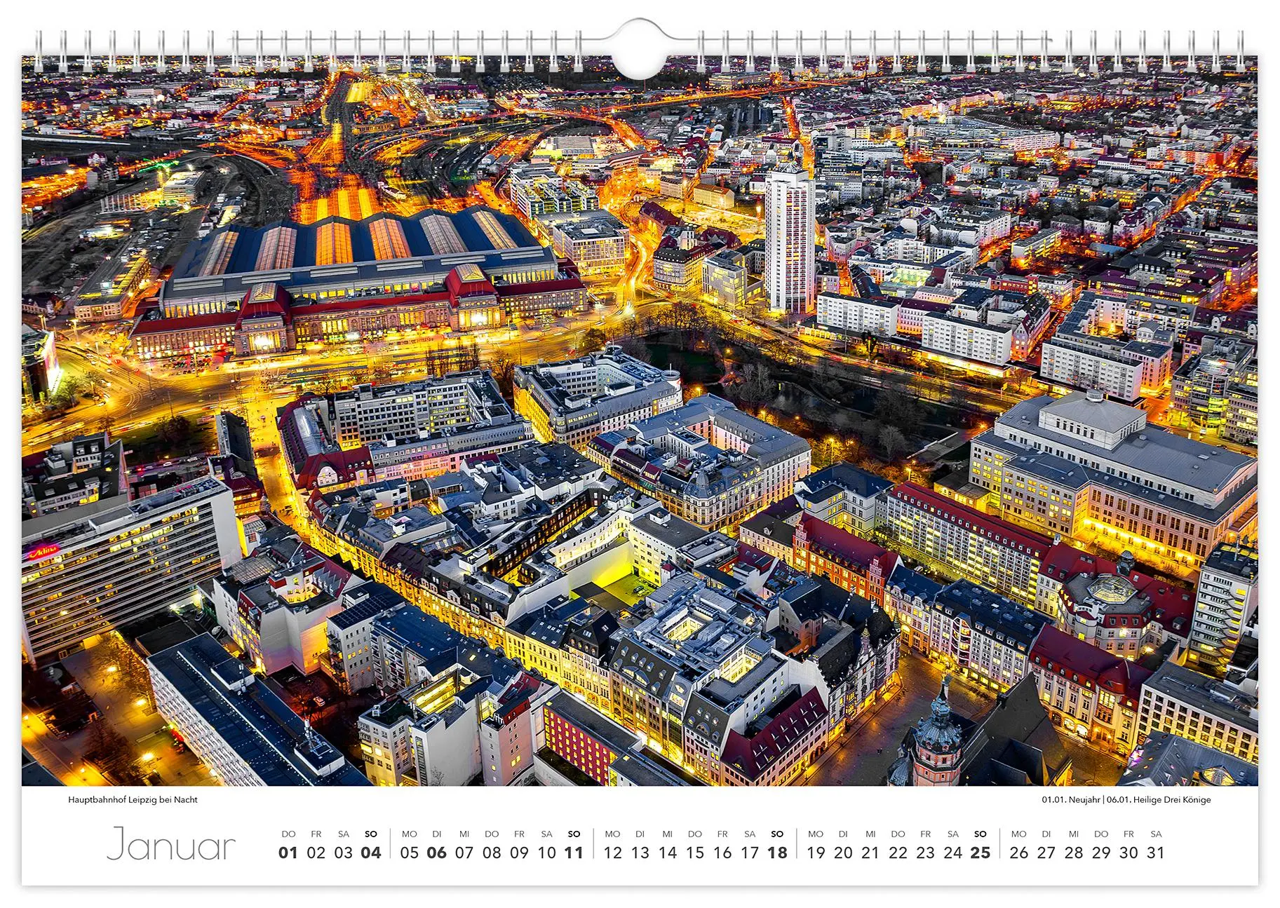 Bild: 9783910680357 | Kalender Leipzig 2026 | 45 x 30 cm weißes Kalendarium | Peter Schubert