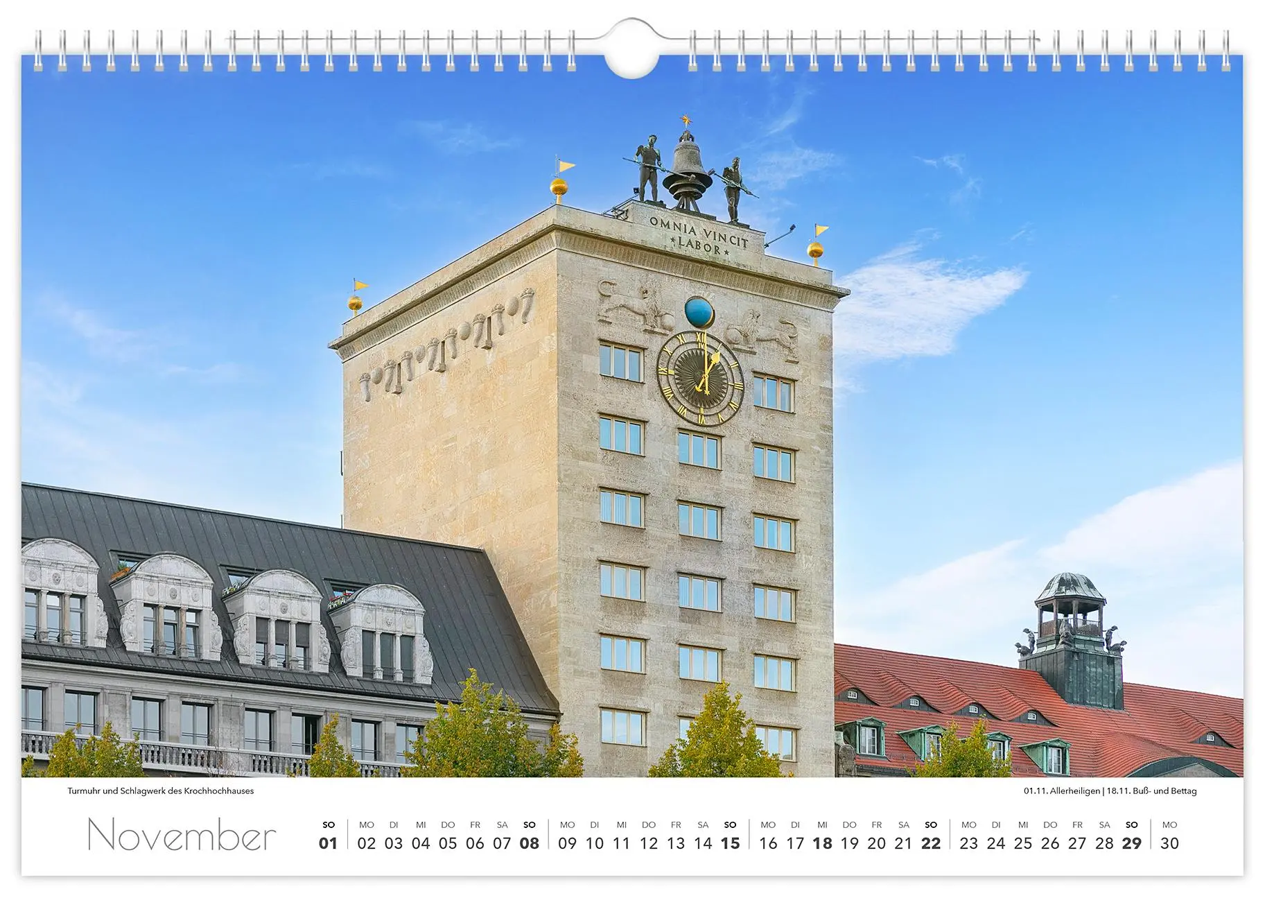 Bild: 9783910680357 | Kalender Leipzig 2026 | 45 x 30 cm weißes Kalendarium | Peter Schubert